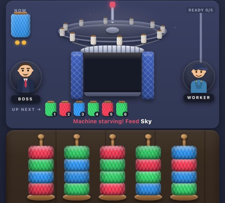 Yarn Sort Factory game screenshot
