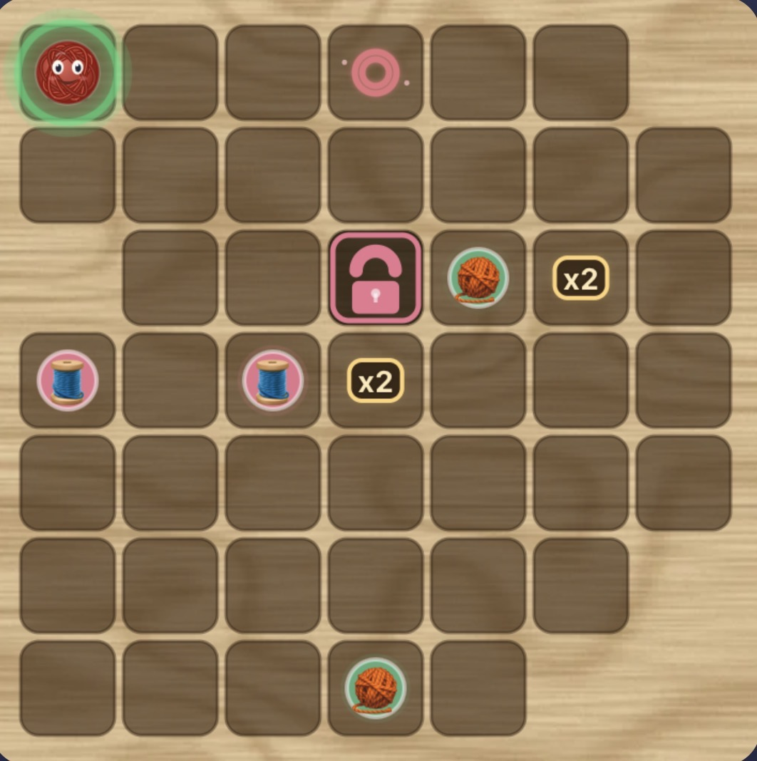 Knit Out a Puzzle game board